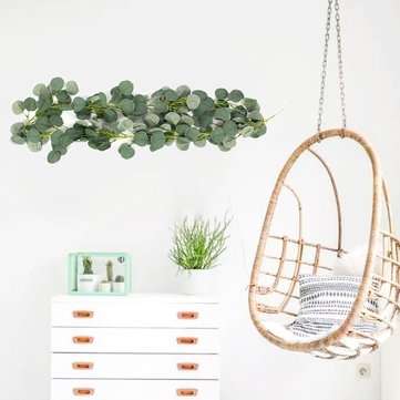 2M Artificial Plants Greenery Garland Faux Silk Vines Wreath Wedding Wall Leaves Decor Supplies