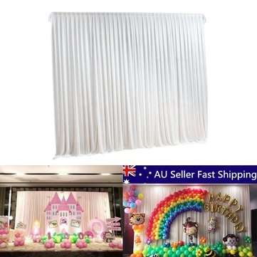 2M X 2M White Stage Background Backdrop Drape Curtain Swags Wedding Party  US