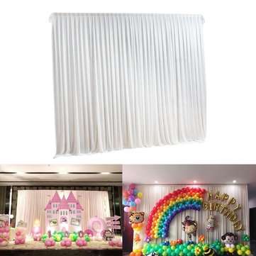 2M X 2M White Stage Background Backdrop Drape Curtain Swags Wedding Party  US