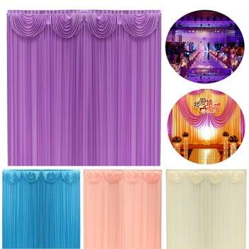 2M X 2M White Stage Background Backdrop Drape Curtain Swags Wedding Party  US