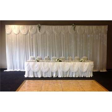 2M X 2M White Stage Background Backdrop Drape Curtain Swags Wedding Party  US