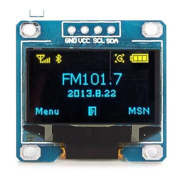 2pcs 0.96 Inch 4Pin Blue Yellow IIC I2C OLED Display Module Geekcreit for Arduino - products that wo
