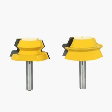 2Pcs 1/2 Inch Shank Lock Miter Router Bits 22.5 Degree Glue Joinery Woodworking Milling Cutter For W