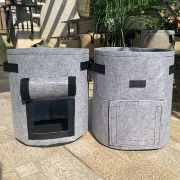 2Pcs 10 Gallon 37L Light Grey Potato Planting Bag Pot Planter Vegetable Container Growing Garden