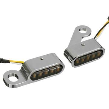 2pcs 10 LED Plating Shell Mini Turn Light Handlebar Turn Signal Motorcycle Access... (COLOR: SMOKED)