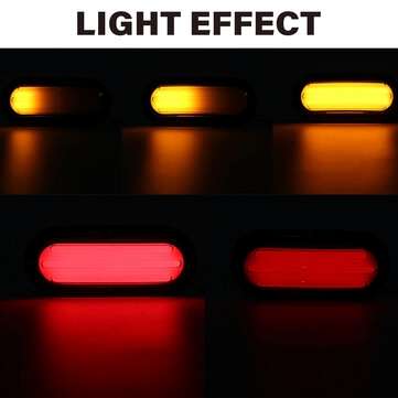 2Pcs 10-30V 74 LED Trailer Truck RV Brake Tail Light Turn Signal Strobe Lamp (COLOR.: RED&YELLOW)