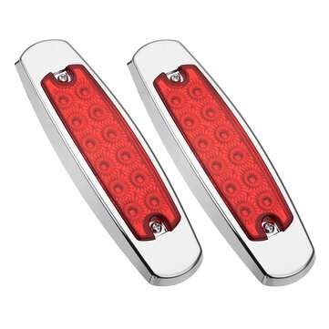 2PCS 12 LED Side Marker Clearance Light Sealed Flood Fish Shape for Truck Trailer R... (COLOR.: RED)
