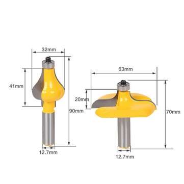 2pcs 12mm 1/2 Inch Shank Armrest Mill Handrail Router Bits Set Wavy Flute Teno... (TYPE: ABEACH5PCS)