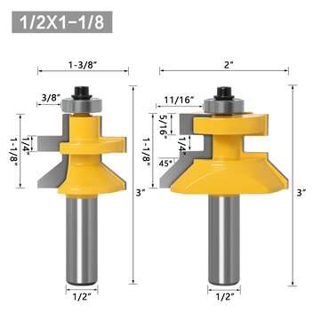 2pcs 12mm 1/2 inch Shank 120 Degree Router Bit Milling Cutter Fram... (SHANK DIAMETER: 1/2INCHSHANK)
