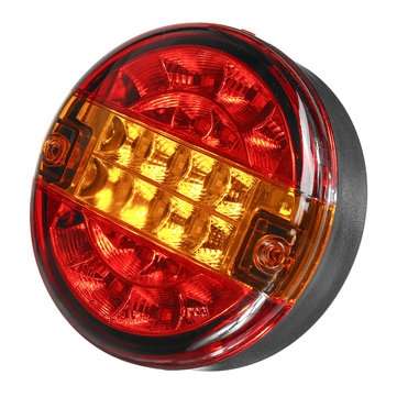 2Pcs 12V 24V Car Rear LED Tail Lights Brake Stop Turn Signal Lamps Round Hamburger For Lorry Truck C
