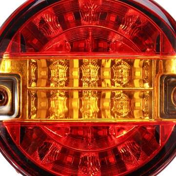 2Pcs 12V 24V Car Rear LED Tail Lights Brake Stop Turn Signal Lamps Round Hamburger For Lorry Truck C