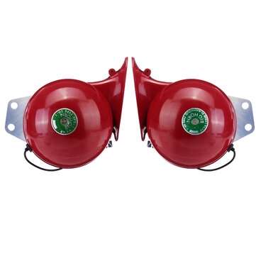 2pcs 12V 350dB Electric Bull Horn Metal Super Loud Raging Sound Waterproof For Car T... (COLOR: RED)
