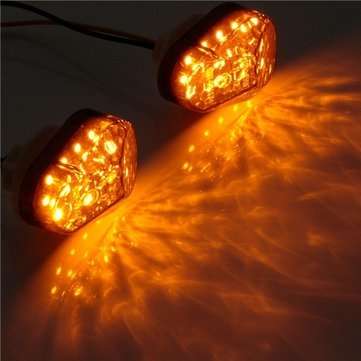 2Pcs 12V Smoke 15 LED Flush Mount Turn Signal Blinker Universal