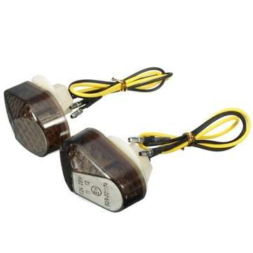 2Pcs 12V Smoke 15 LED Flush Mount Turn Signal Blinker Universal