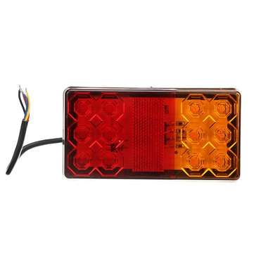 2pcs 12V-80V 24V 12 LED Rear Tail Stop Brake Light Indicator Turn Signal For Trailer RV Boat