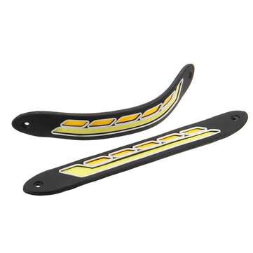 2Pcs 12V COB LED Car DRL Daytime Running Lights Strip Yellow & White Dual Color Turn Signal Fog DayL