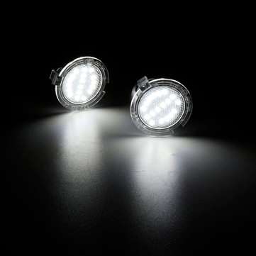 2Pcs 18 LED Side Mirror Rearview Puddle Light 6000K DC 12V 3W Waterproof for Toyota Tundra/Sequoia