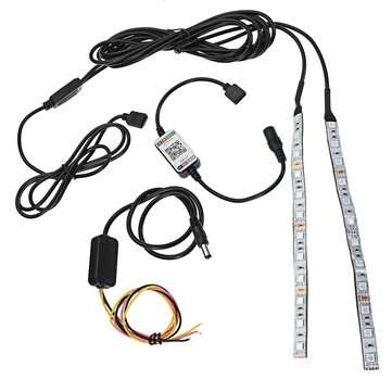 2Pcs 20cm Flexible RGB 12-LED Demon Angel Eyes Lights Kit 5W 12V Phone APP Control for 2.5"/2.8"/3.0
