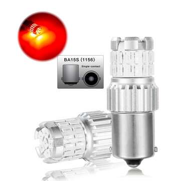 2PCS 21W 1156 P21W BA15S LED Bulb Brake Light Turn Signal Lamp White Amber Red Optional (COLOR: RED)