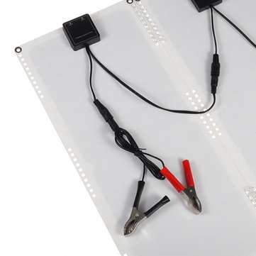 2Pcs 20W 16V 1.25A Monocrystalline Silicon Rear Junction Box Solar Panel + 4 x Spring +  Cables