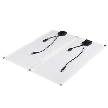 2Pcs 20W 16V 1.25A Monocrystalline Silicon Rear Junction Box Solar Panel + 4 x Spring +  Cables