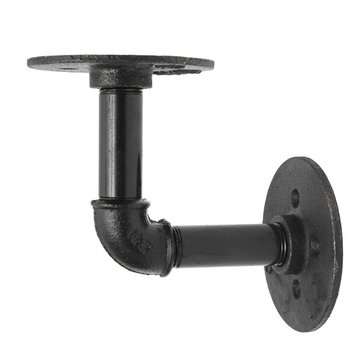 2pcs 3/4 Inch Iron Pipe Shelf Bracket Industrial Pipe Scaffold Board Shelf Brackets