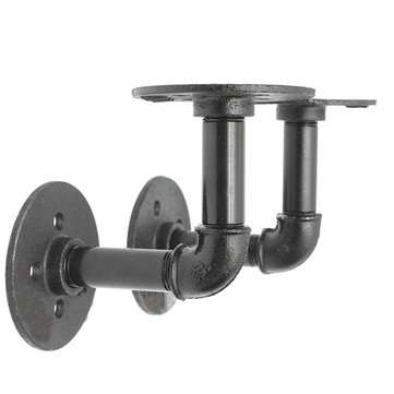 2pcs 3/4 Inch Iron Pipe Shelf Bracket Industrial Pipe Scaffold Board Shelf Brackets