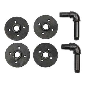 2pcs 3/4 Inch Iron Pipe Shelf Bracket Industrial Pipe Scaffold Board Shelf Brackets