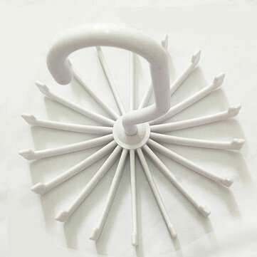 2pcs 360 Rotatable Tie Hanger Rack Adjustable Neck T... (SIZE: 13.5X11.5CM(18ROW) | COLOR.: WHITE)