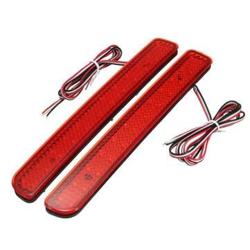 2Pcs 3528 24LED Rear Bumper Tail Lights Brake Stop Running Turn Fog Lamps For Land ... (COLOR.: RED)