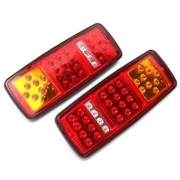 2Pcs 33LEDs Rear Tail Lights Stop Brake Reverse Turn Signal Indicator Lamps Waterproof Trailer Truck