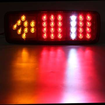2Pcs 33LEDs Rear Tail Lights Stop Brake Reverse Turn Signal Indicator Lamps Waterproof Trailer Truck