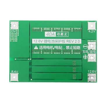 2Pcs 3S 40A Li-ion Lithium Battery Charger Protection Board PCB BMS For Drill Motor 11.1V 12.6V Lipo