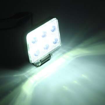 2Pcs 3inch 6LED 18W 6000K Work Light License Plate Lamp Truck Off Road Tractor Spot Light Squar