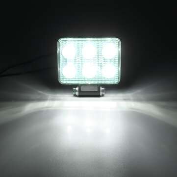 2Pcs 3inch 6LED 18W 6000K Work Light License Plate Lamp Truck Off Road Tractor Spot Light Squar
