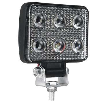 2Pcs 3inch 6LED 18W 6000K Work Light License Plate Lamp Truck Off Road Tractor Spot Light Squar