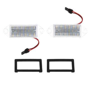 2Pcs 3W 18-SMD LED License Plate Lights Lamp Error Free 6000K White for Mitsubishi Lancer 03-17