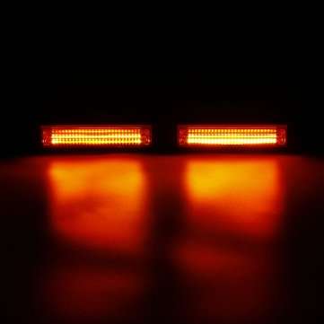 2Pcs 40W Front Grille COB LED Emergency Light Flashing Warning Strobe Lamp 12-24V (COLOR.: YELLOW)