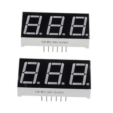 2Pcs 5361AS 0.56 inch LED Digital Tube Three-digit Common Cathode Bright Red Light