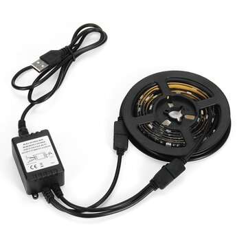 2PCS 50CM DC5V USB Powered LED Strip Light Waterproof 5050 RGB Computer TV Backlight Kit + Remote Co
