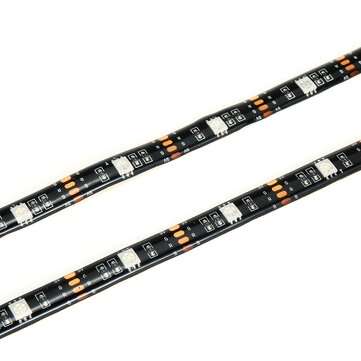 2PCS 50CM DC5V USB Powered LED Strip Light Waterproof 5050 RGB Computer TV Backlight Kit + Remote Co