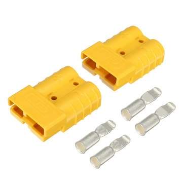 2Pcs 50A  DC12/24V Anderson Style Plug Connectors Anderson Power Plug 4X Terminals Yellow