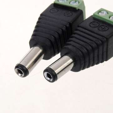 2pcs 5.5 x 2.1mm DC Power Male Jack Plug Connector For CCTV Cameras