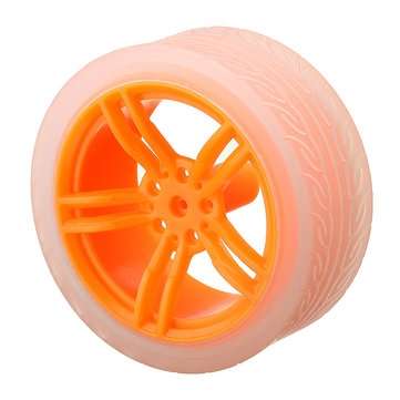 2Pcs 65*27mm Orange+Transparent Color Rubber Wheels for TT Motor  Smart Chassis Car
