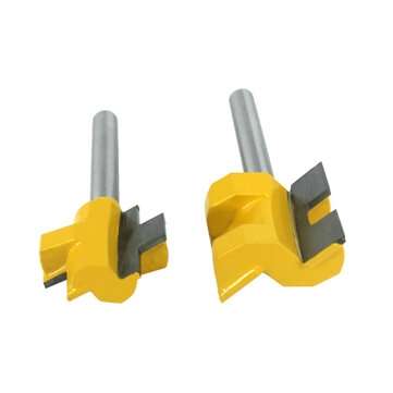 2pcs 6mm Shank T-Slot Tenon Milling Cutter Carving Knife Square Tooth Router Bits for Wood Tool Wood