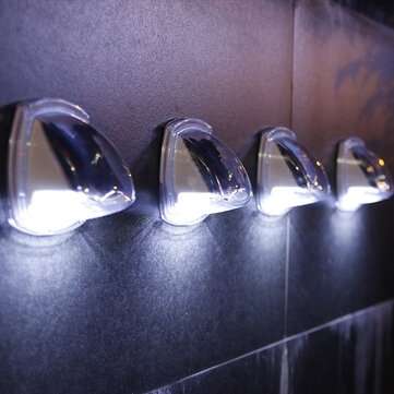 2Pcs 8LED Solar Wall Lamp Fence Light Outdoor Waterproof Garden Courtya... (LIGHT COLOR: WHITELIGHT)