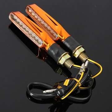 2pcs 9 LED 12V Motorcycle Turn Signal Indicator Lights Amber Lamp Universal (COLOR.: ORANGE)