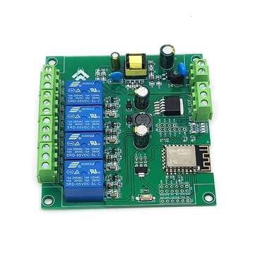 2Pcs AC/DC Power Supply ESP8266 WIFI Four-way Relay Module ESP-12F Development Board Secondary Devel