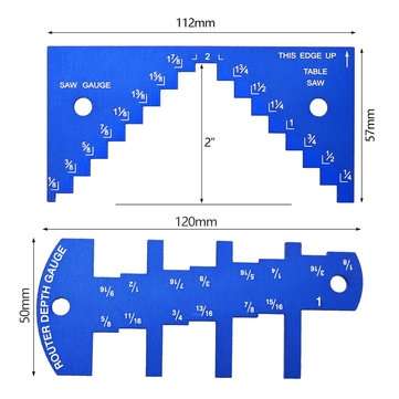 2pcs Aluminium Alloy 1/8 to 2-1/4 Inch Depth Gauge Saw Gauge for Table Saw Router Table Set Up Miter