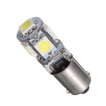 2PCS BAX9S H6W 5-SMD LED Side Marker Lights Tail Parking Interior Bulbs Canbus Error Free 12V 6000K
